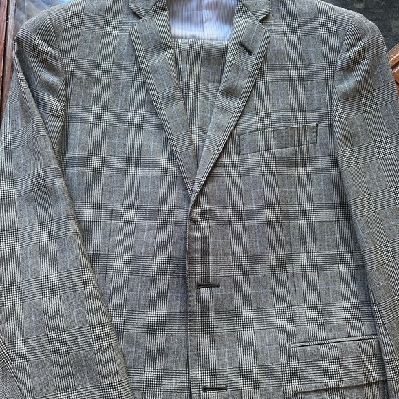 Brooks Brothers Red Fleece Black/Blue Glen Plaid Suit - Picture 2 of 9